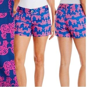 ❤️ Lilly Pulitzer Blue W Callahan Pack Your Trunk W/Pink Elephant Shorts…